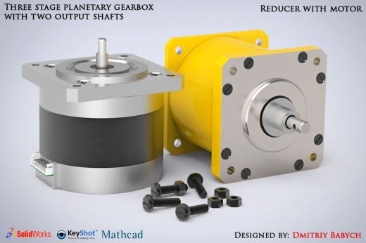 三级行星齿轮减速器三维建模图纸 solidworks设计 附STEP x_t格式缩略图